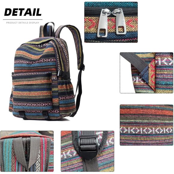 ? Yaopeing Casual Vintage Backpack Women Blue Unique Style Fashion BohoHandbag